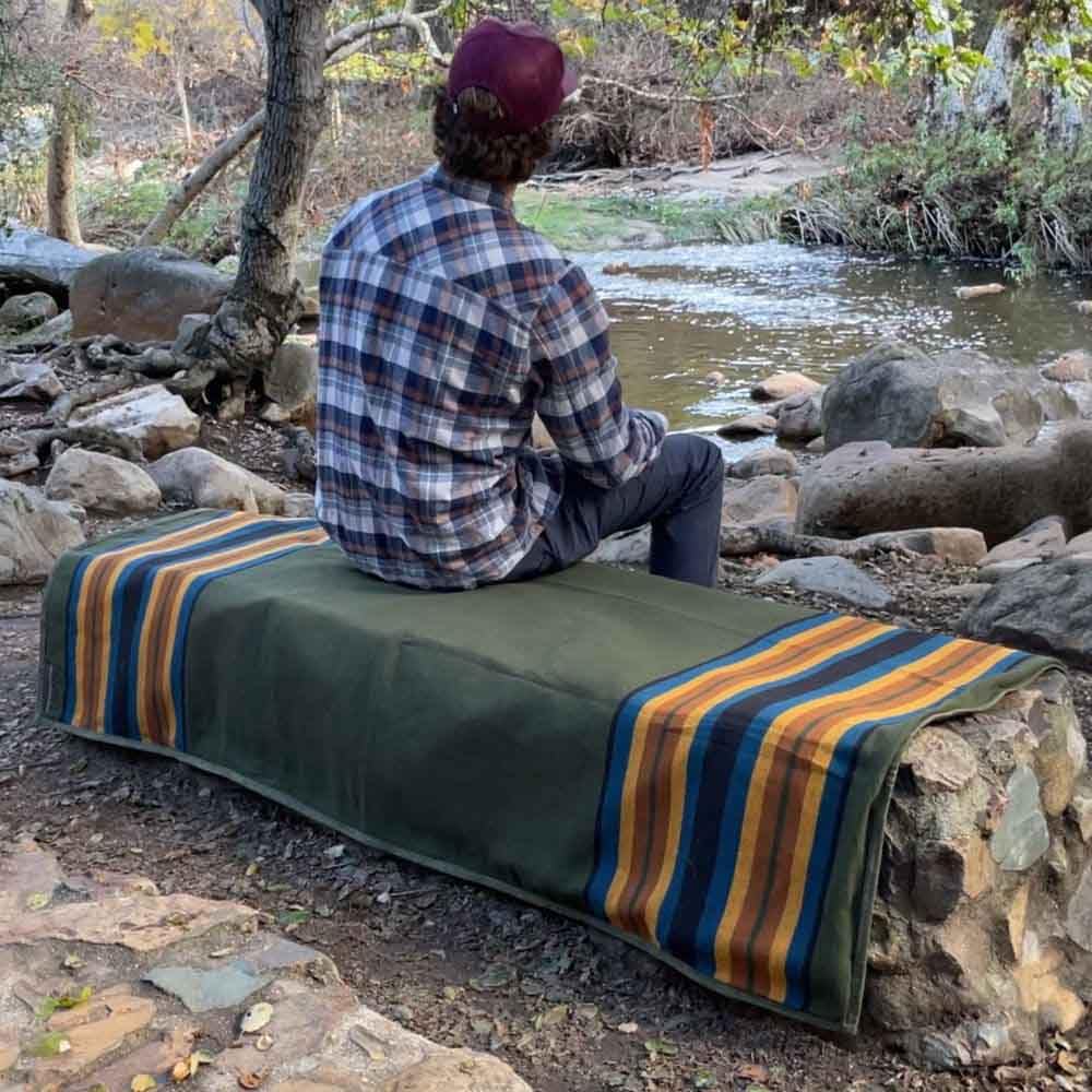Waxed Canvas Camping Blanket & Bedroll (Olive / Regular)