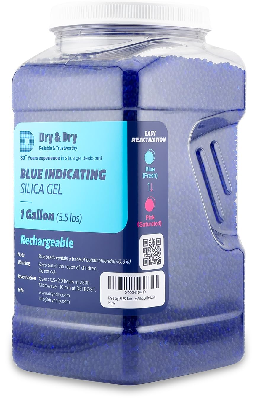 5.5 LBS] Blue Indicating Silica Gel Beads (Blue / 5.5 LBS)