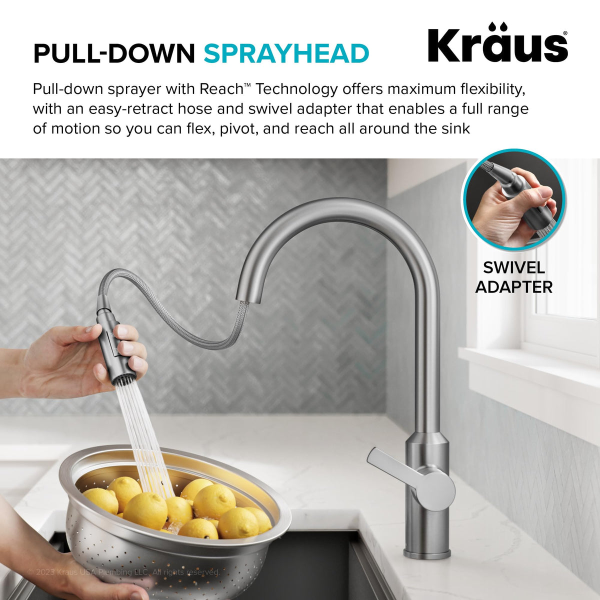 Brushed Brass Touchless Pull Down Kitchen Faucet KSF (Pull Down Touchless Faucet / Brushed Bronze)