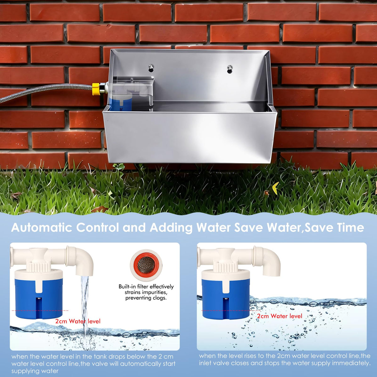 Dog Water Bowl Dispenser Stainless Steel