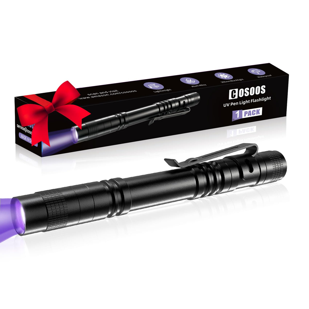 UV Black Light Flashlight (Black / 1 Pack)