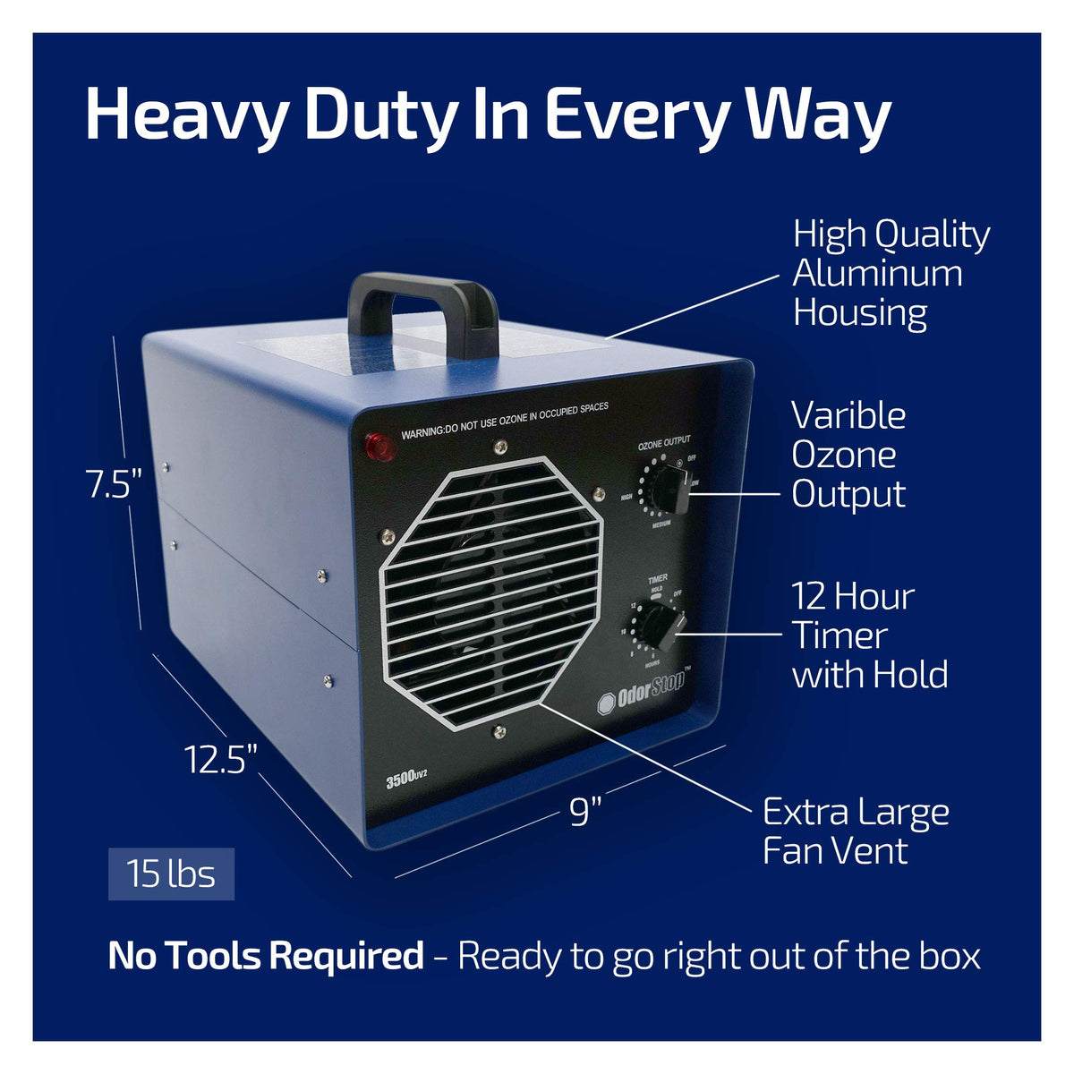 OS4500UV Professional Grade Ozone Generator Ionizer for Areas of 4500 Square Feet+ (4500 sq ft + UV)