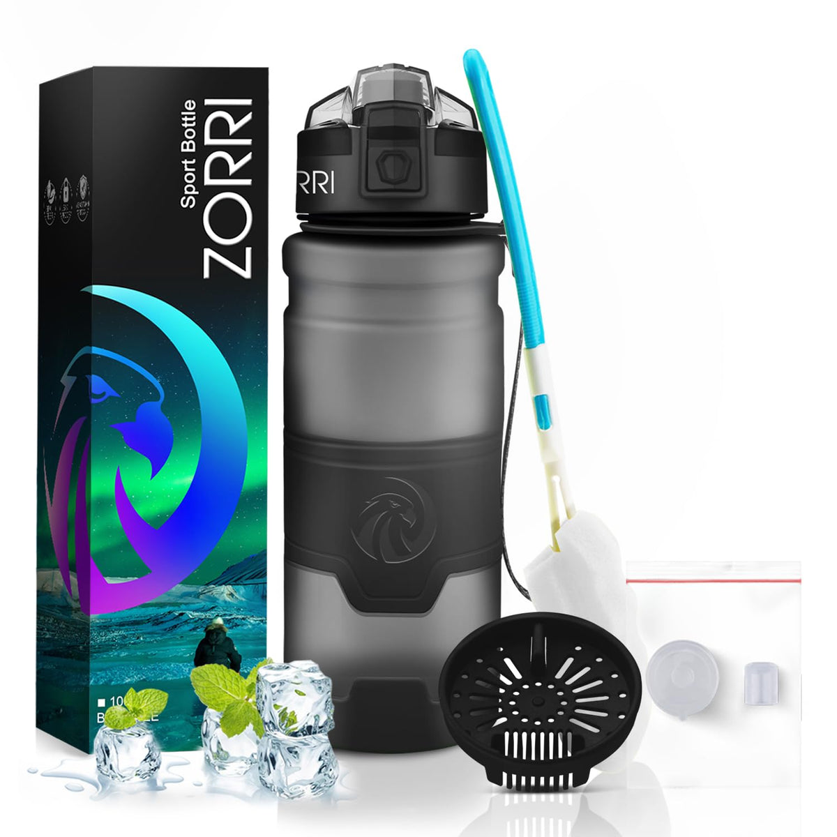 Sport Water Bottle Kids (17 Ounces / Grey)