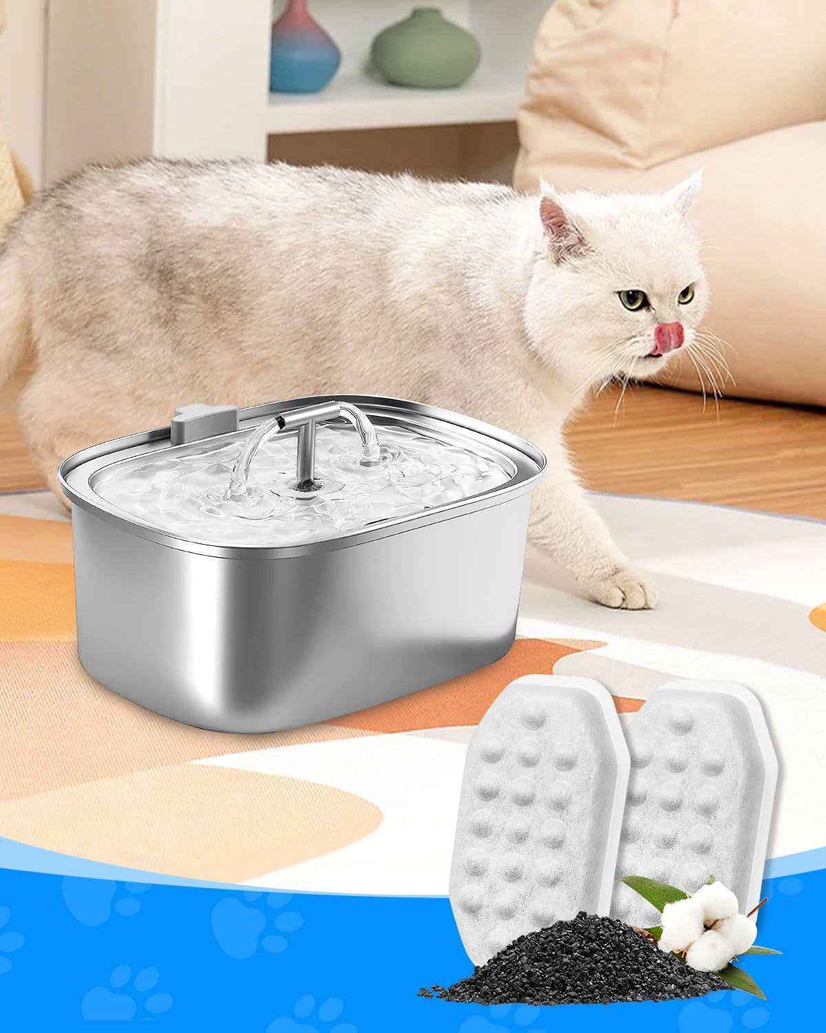 Pet Water Fountain Filters Fit for Rellaty & Fit for Neareal 3.2L