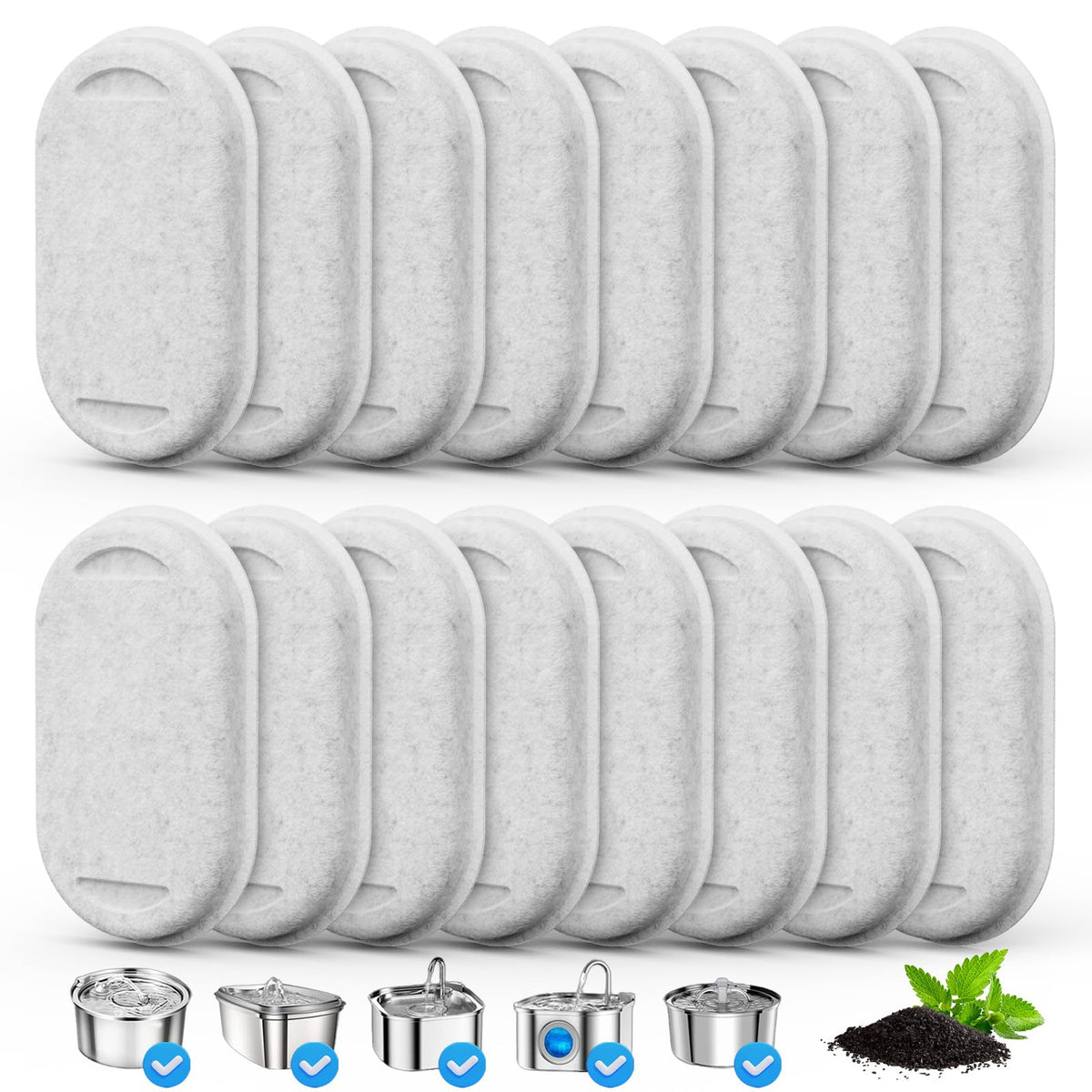 Cat Water Fountain Filter Compatible with Stainless Steel Dispenser
