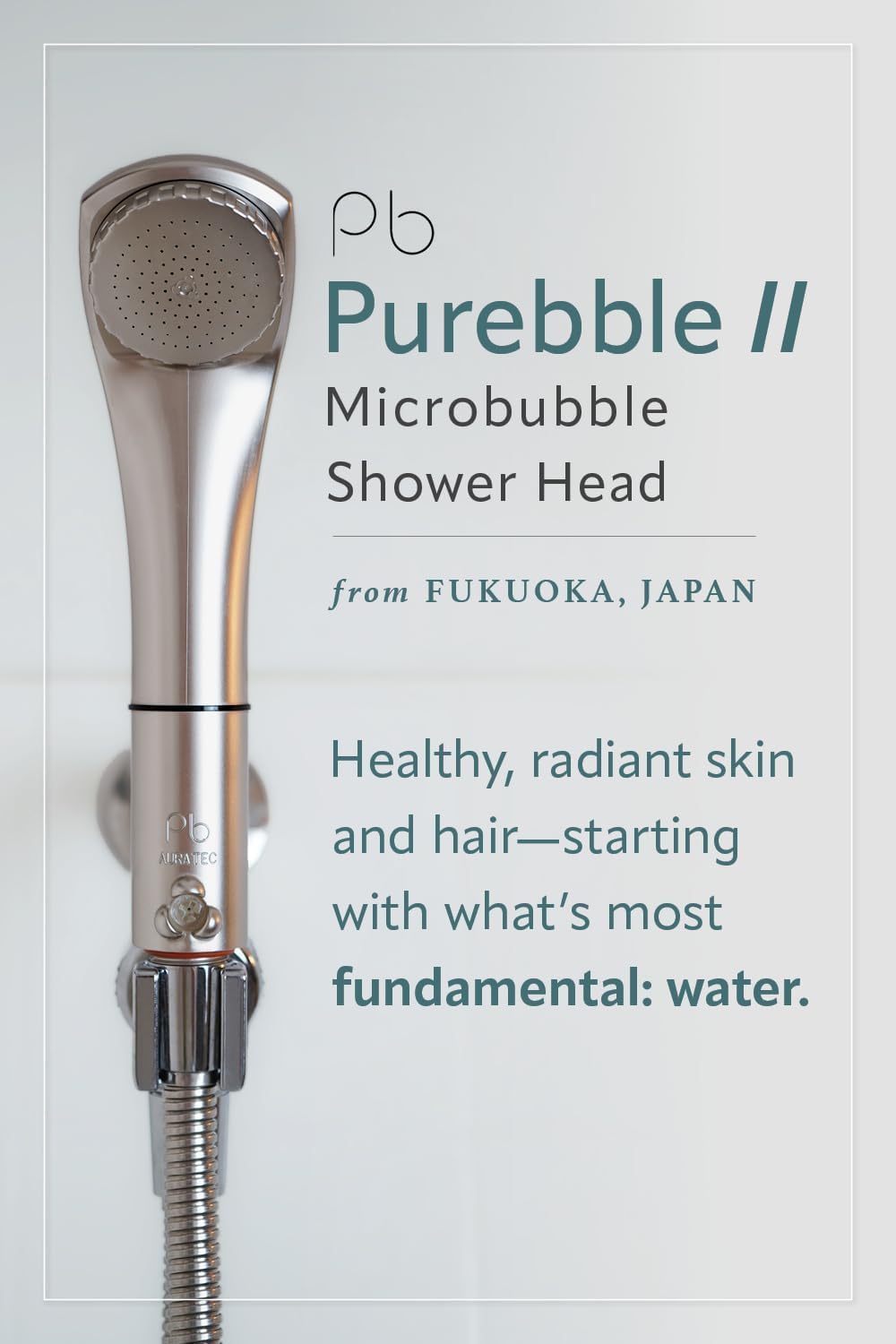 II Japanese Microbubble Shower Head (Glitter White)