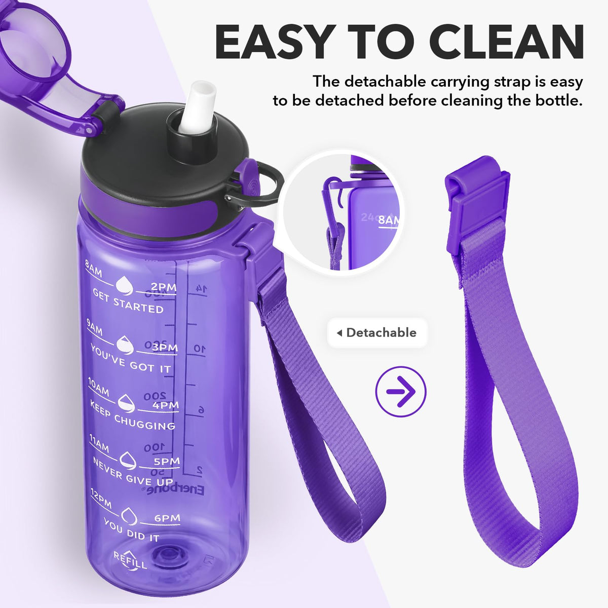 Water Bottle Leakproof BPA & Toxic Free (Jam / 24 Ounces)
