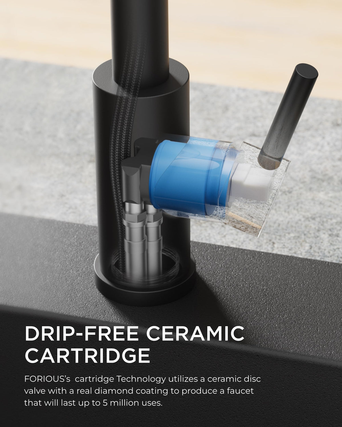 Kitchen Faucet with Pull Down Sprayer (Matte Black)