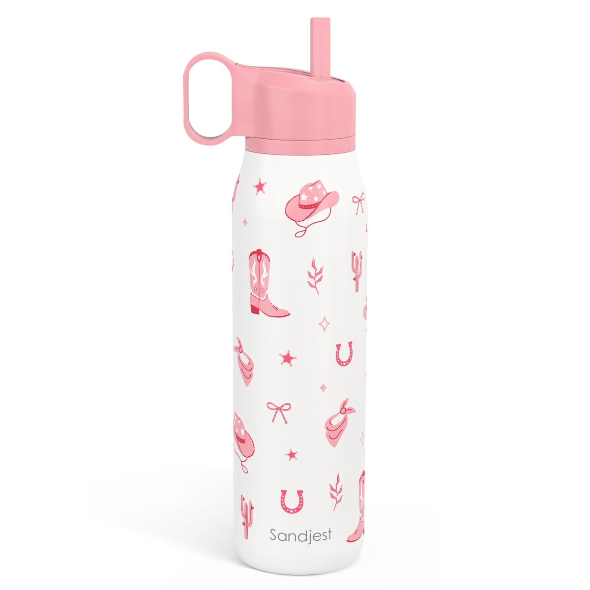 Cowgirl Water Bottle with Twist Lid Insulated Stainless Steel 20oz (Cowgirl)
