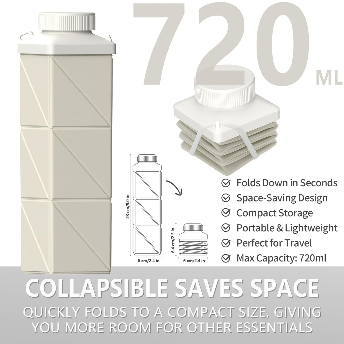 Collapsible Water Bottles (Type4 Gray)