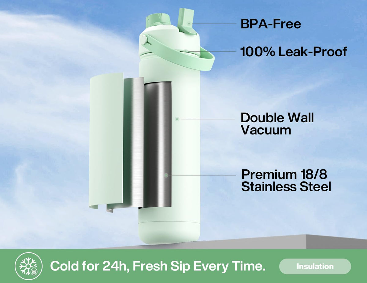 26 oz Insulated Water Bottle (Avocado Grove / 26 Ounces)