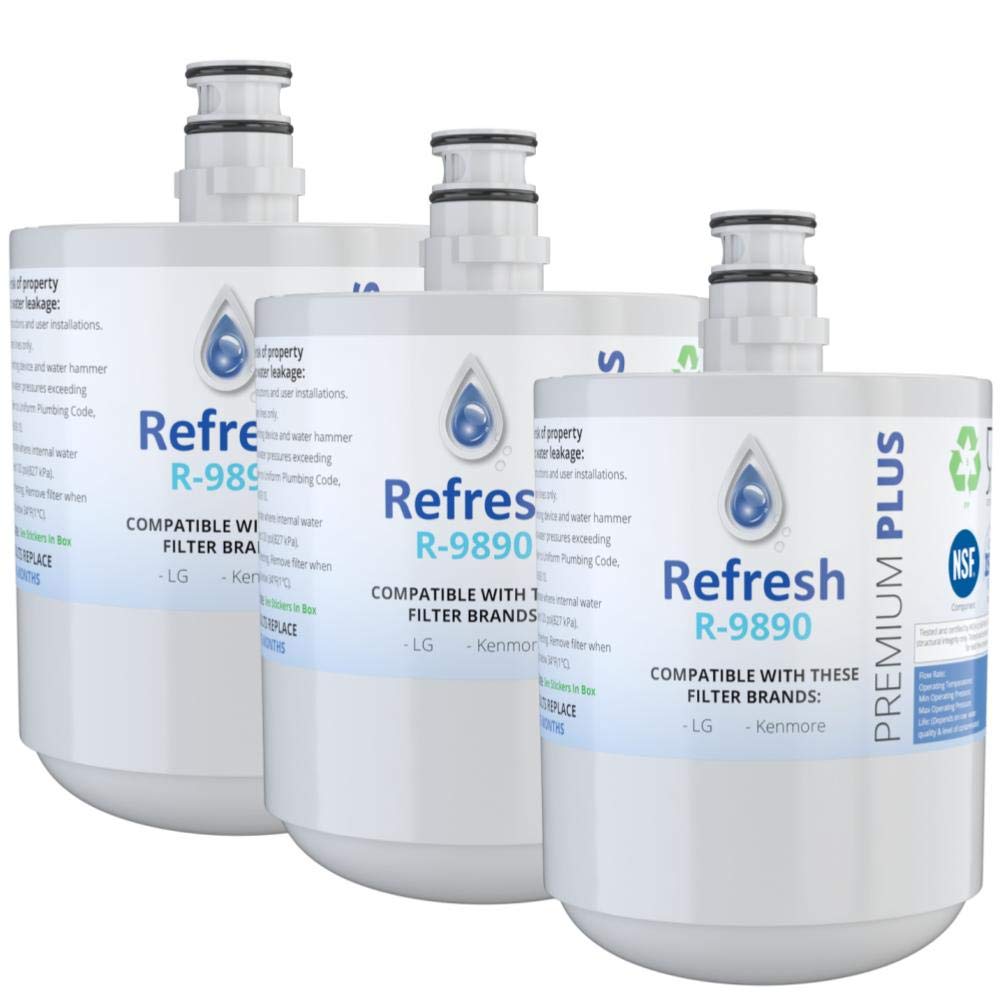 Refresh Plus NSF 53 Refrigerator Water Filter (3-Pack)