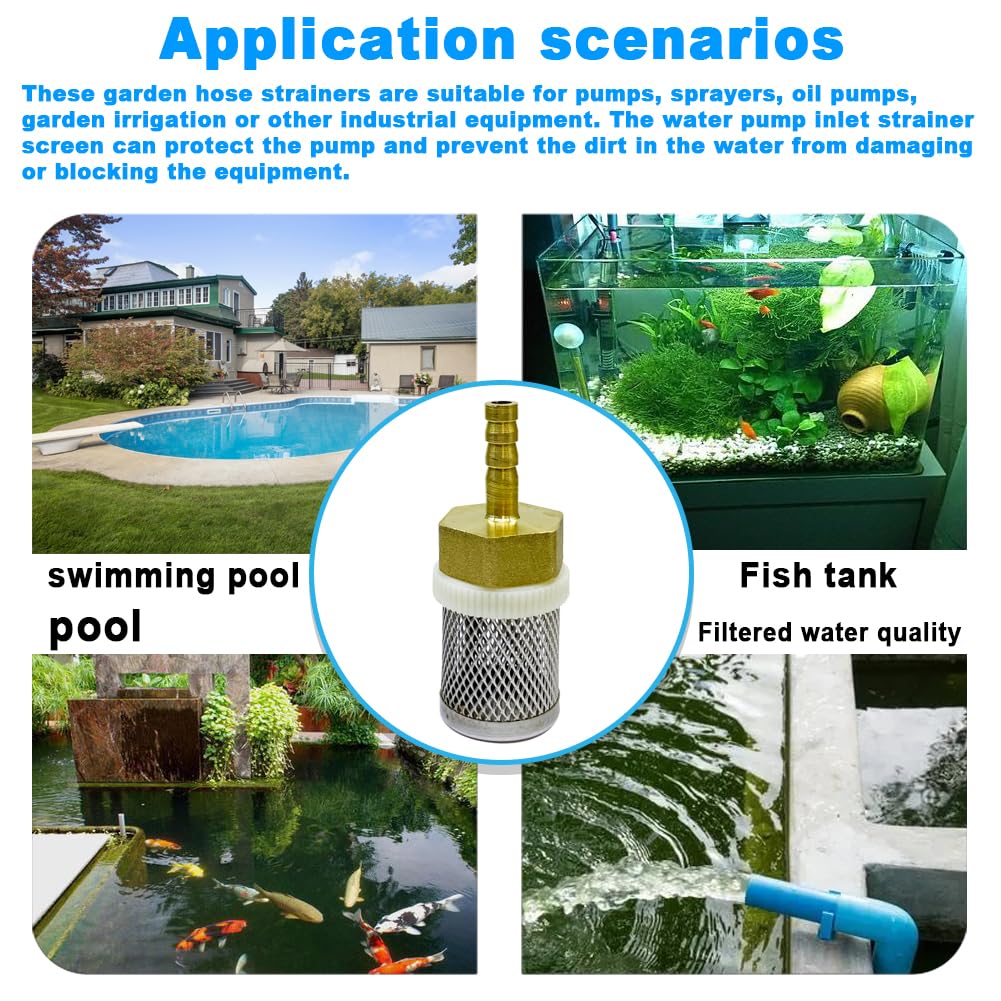 Stainless steel filter copper tube joint 8mm diameter hose connection (Diameter 8MM)
