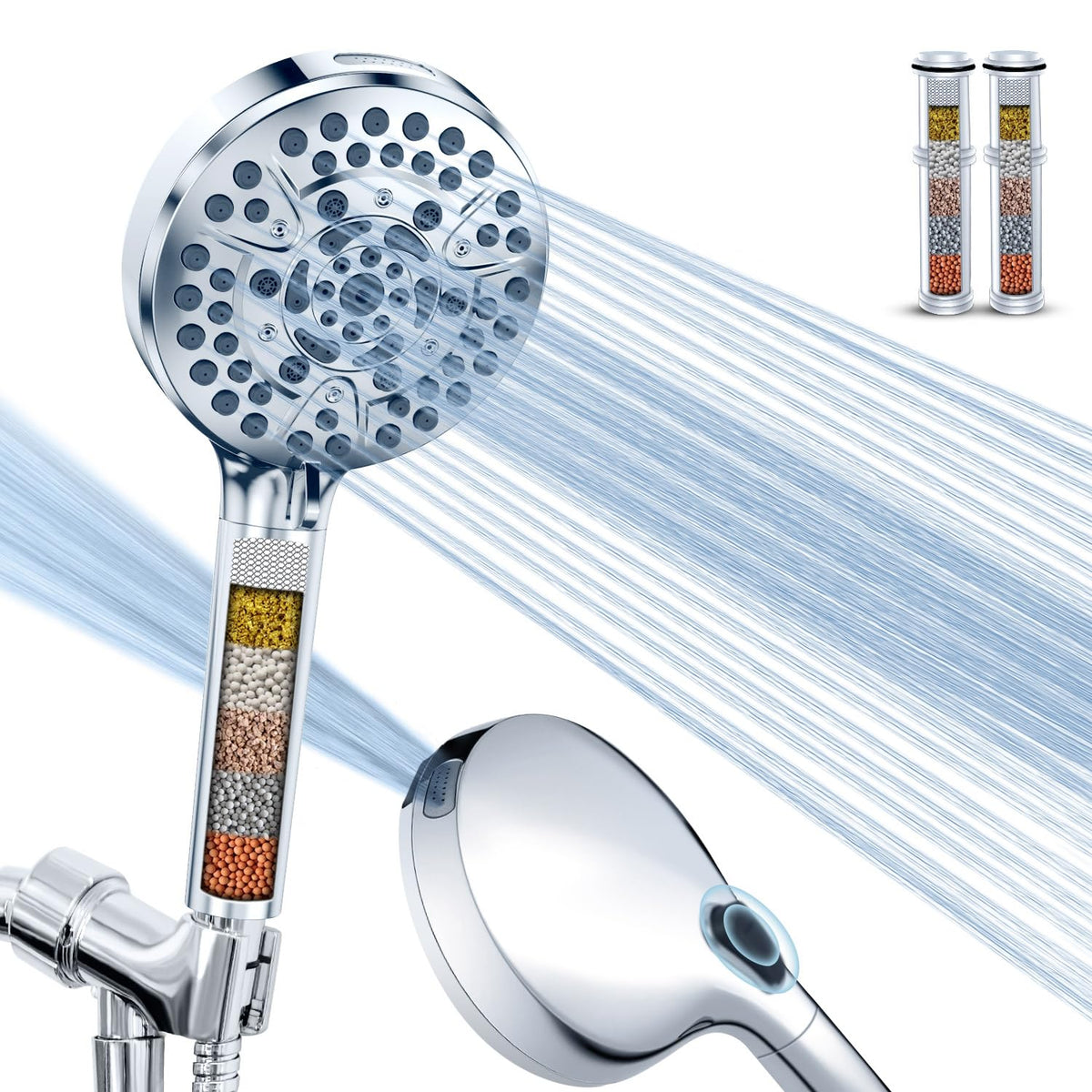 Filtered Shower Head with Handheld (Chrome)