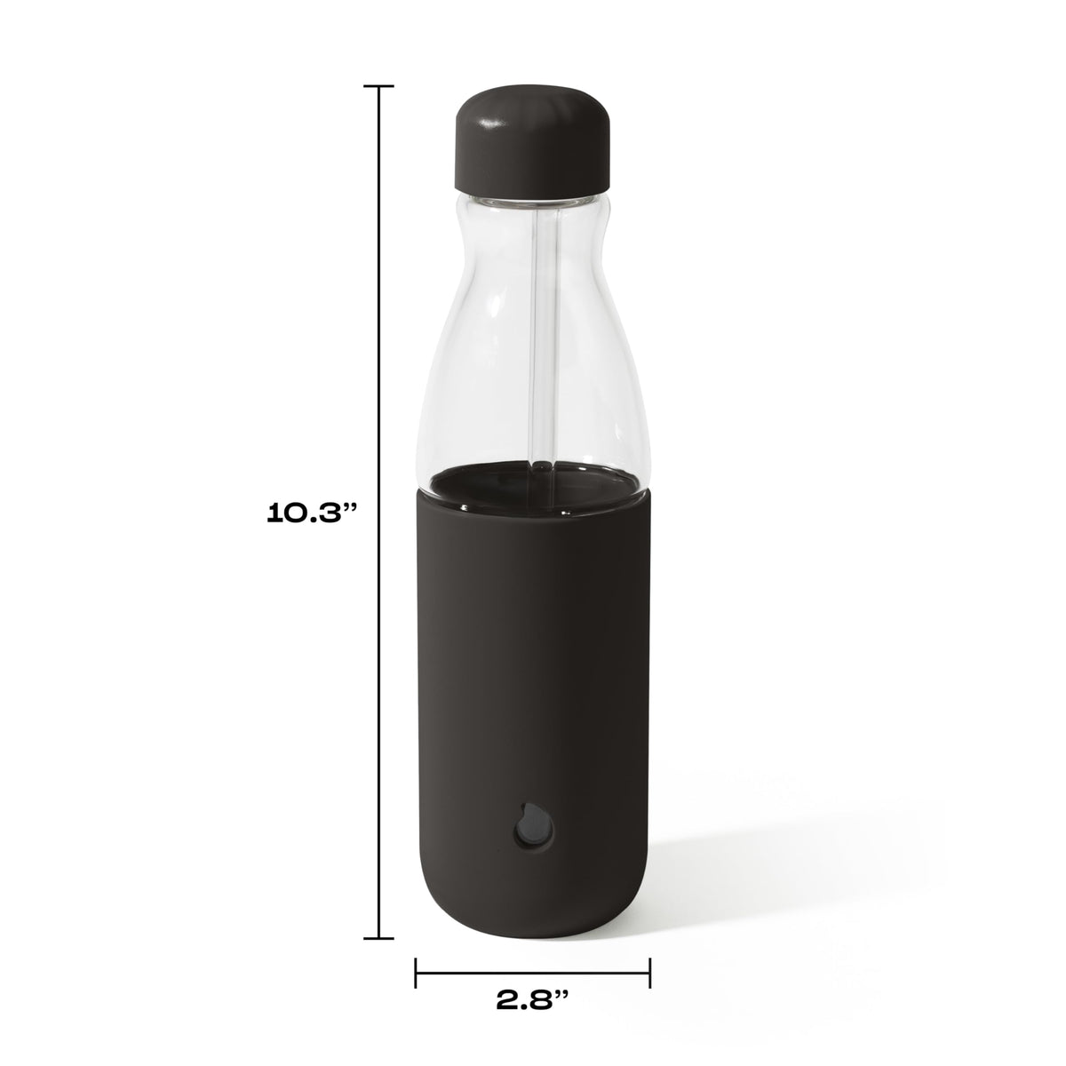 Glass Original Water Bottle With Straw (Bottle With Straw / Onyx)