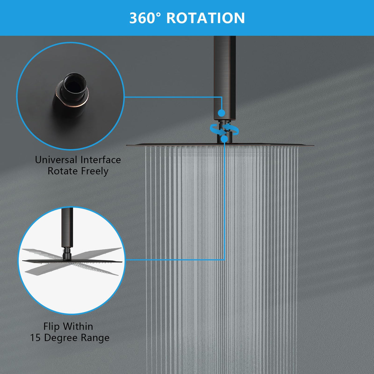 Rain Shower Heads High Pressure (Oil Rubbed Bronze / 10 Inch)