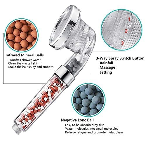Shower Head with Hose Holder (White Shower Head + Hose + Holder)