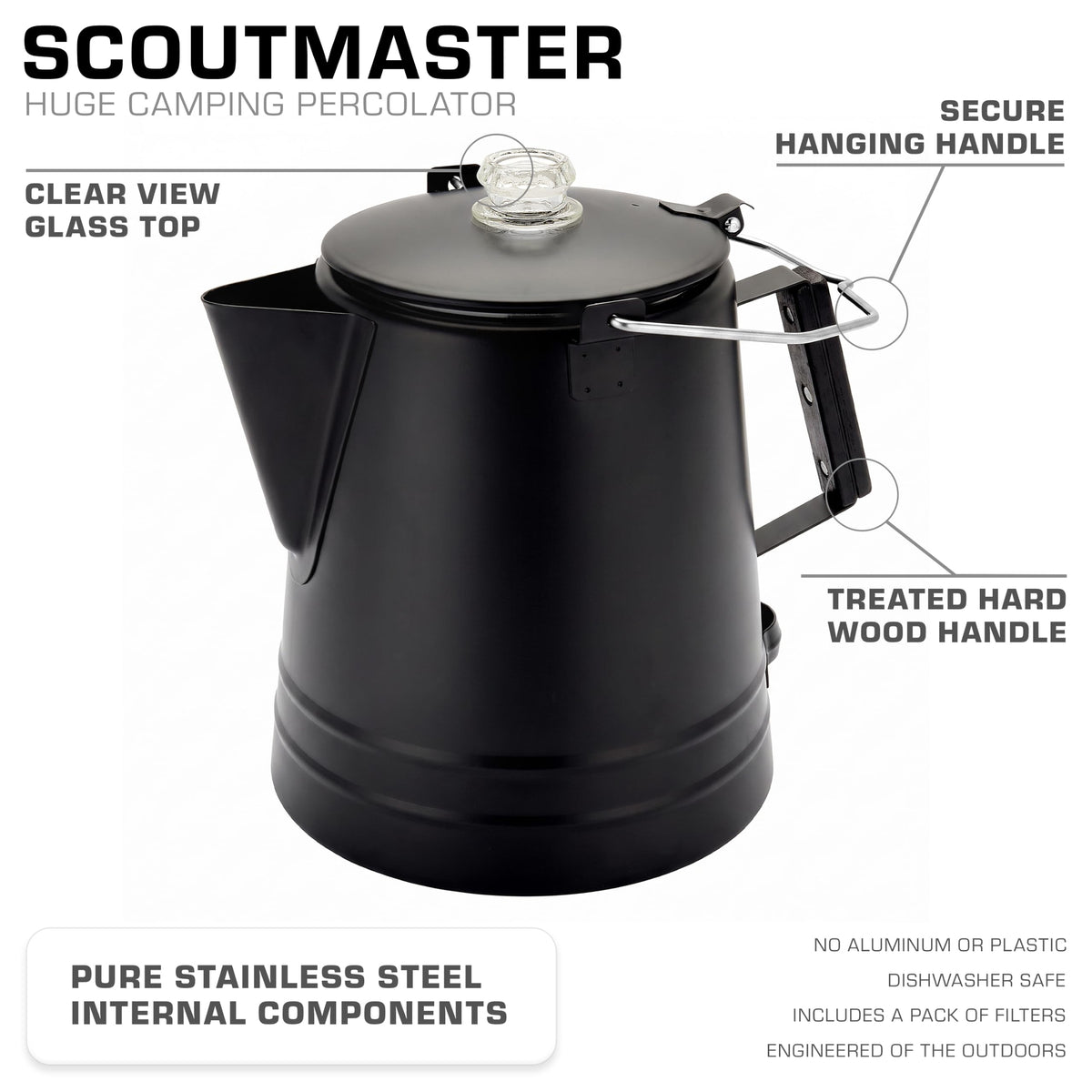 Scoutmaster Coffee Percolator Camping (Black / 24 CUP)