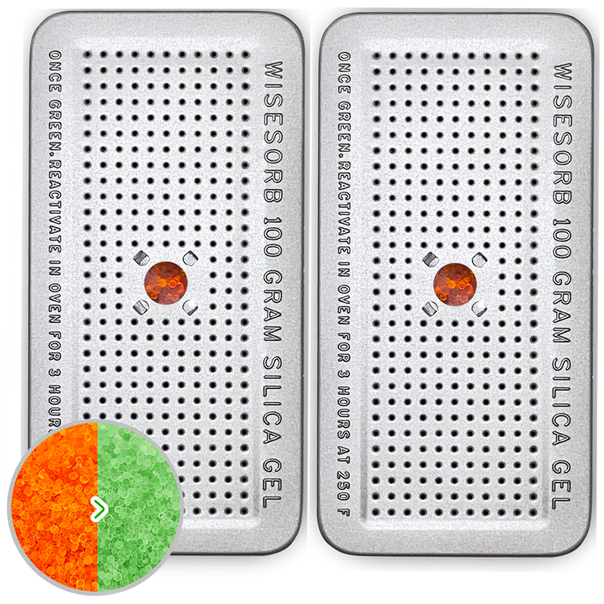100 Gram 2 Pack Indicating Silica Gel Canister (100 Gram)