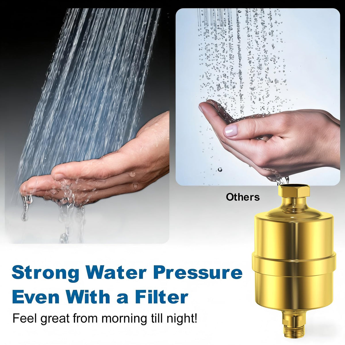 All Metal Gold Shower Water Filter (Gold)
