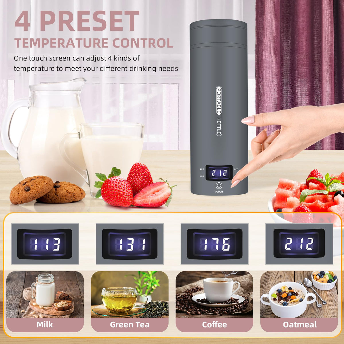 Portable Electric Kettle Travel (Grey)