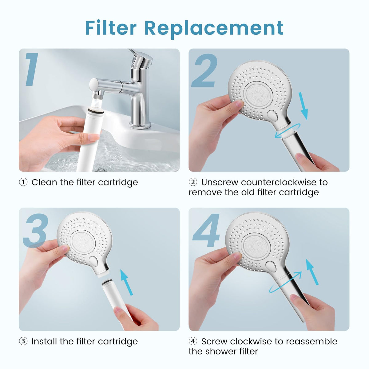 Shower Filter for Handheld Shower Head