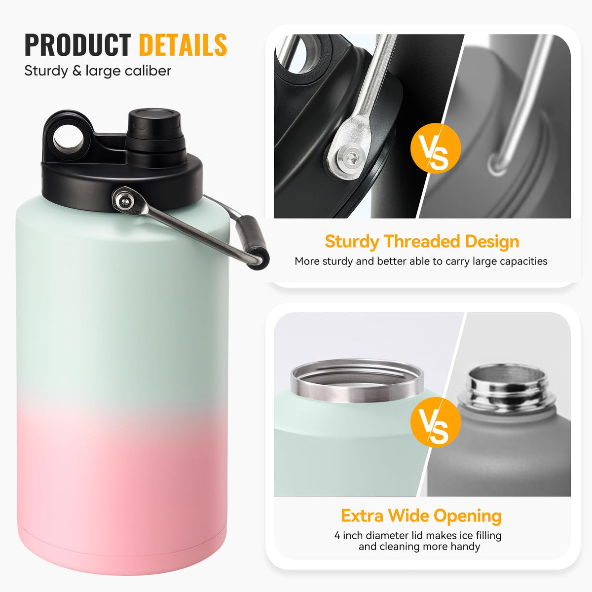 Insulated Gallon Jug with Handle (Tricolor)