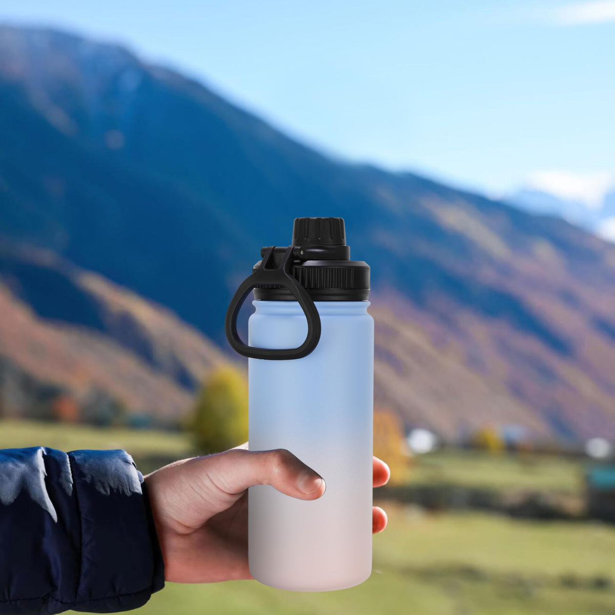 16 oz Kids Water Bottle for School Stainless Steel Double Wall Vacuum Insulated Water Bottle with Straw lids & Spout Lid (Blue/Pink / 16oz/8 Pack)