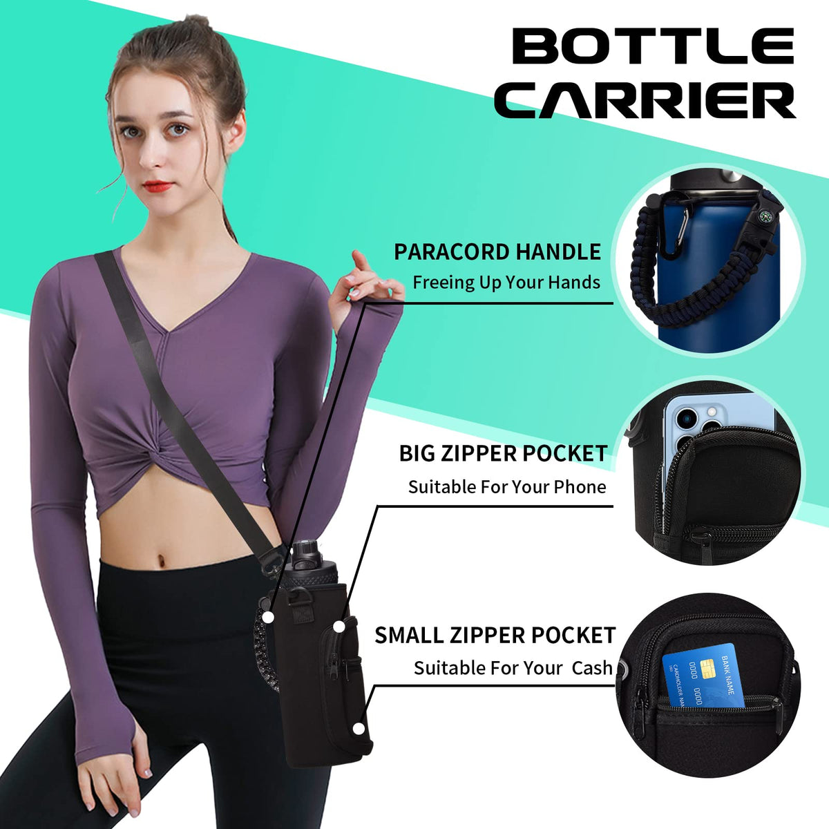 Water Bottle Insulated 40oz with Straw (Navy Blue / 40 Ounces)