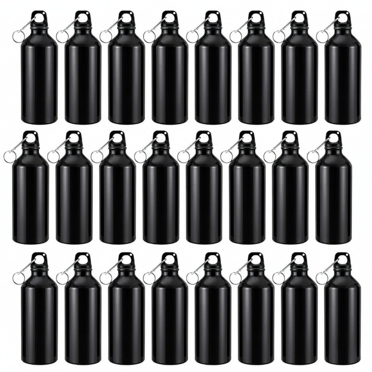 24 Pcs Aluminum Water Bottles Bulk Reusable Bottles (Black)