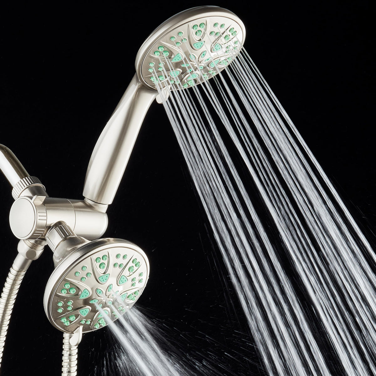 Antimicrobial (2.5 Gallons Per Minute / Satin Nickel / Coral Green Jets)