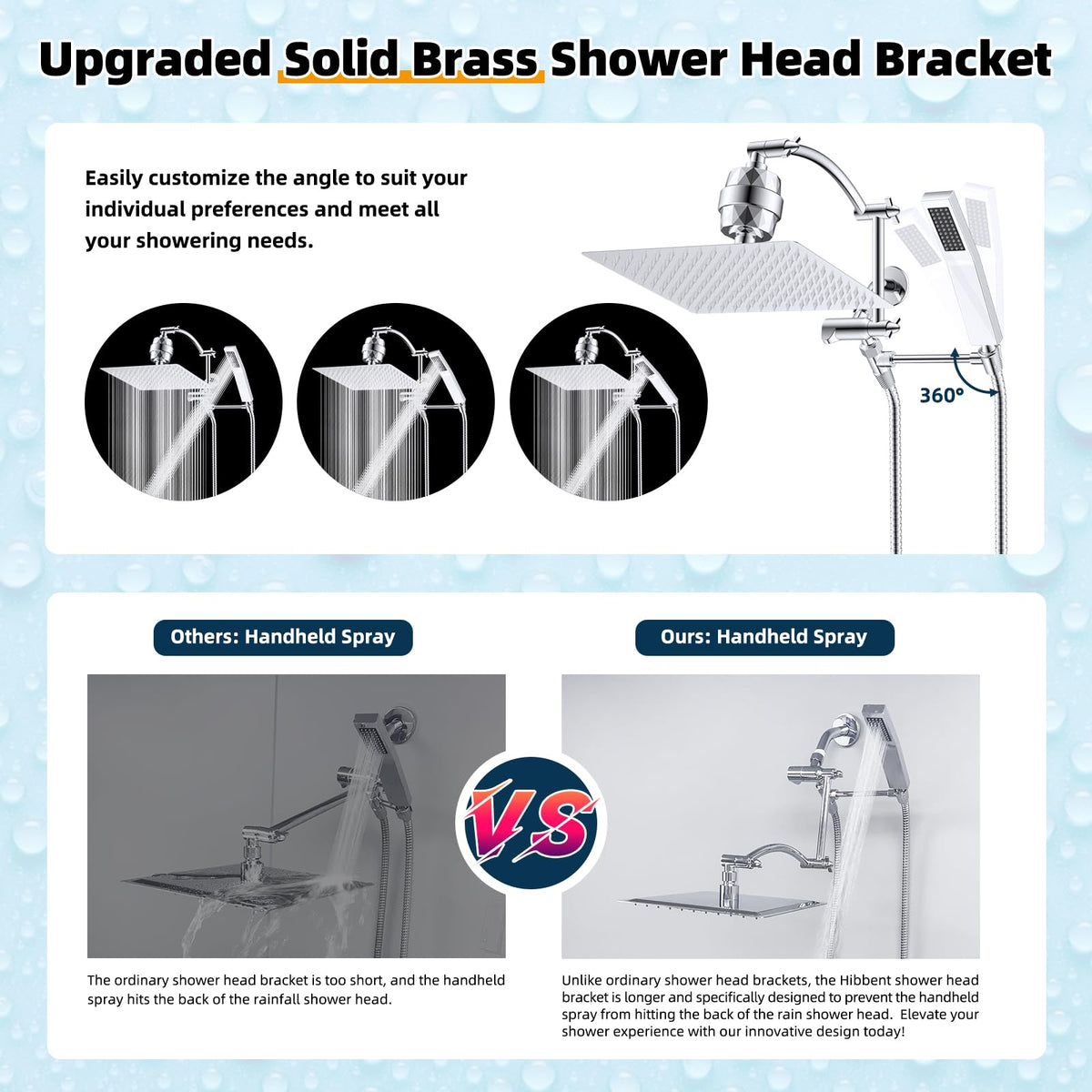 All Metal 12'' Filtered Rainfall Shower Head with Handheld Combo (Square 12'' with Filter / Silver)