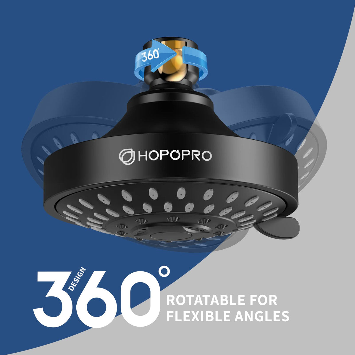 High Pressure Shower Head (4 Inch Modern / Matte Black)