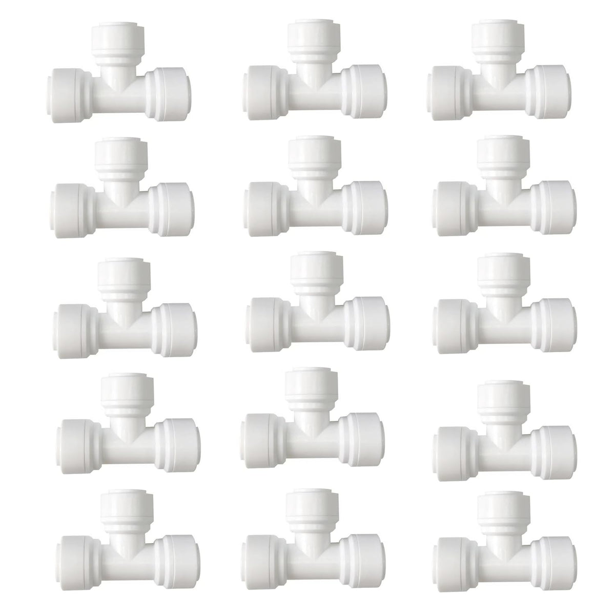 15 pcs 1 4" Tee 3 Way Tube Quick Connect Push Fit RO Water Reverse Osmosis System (1/4 inch T connect(15))