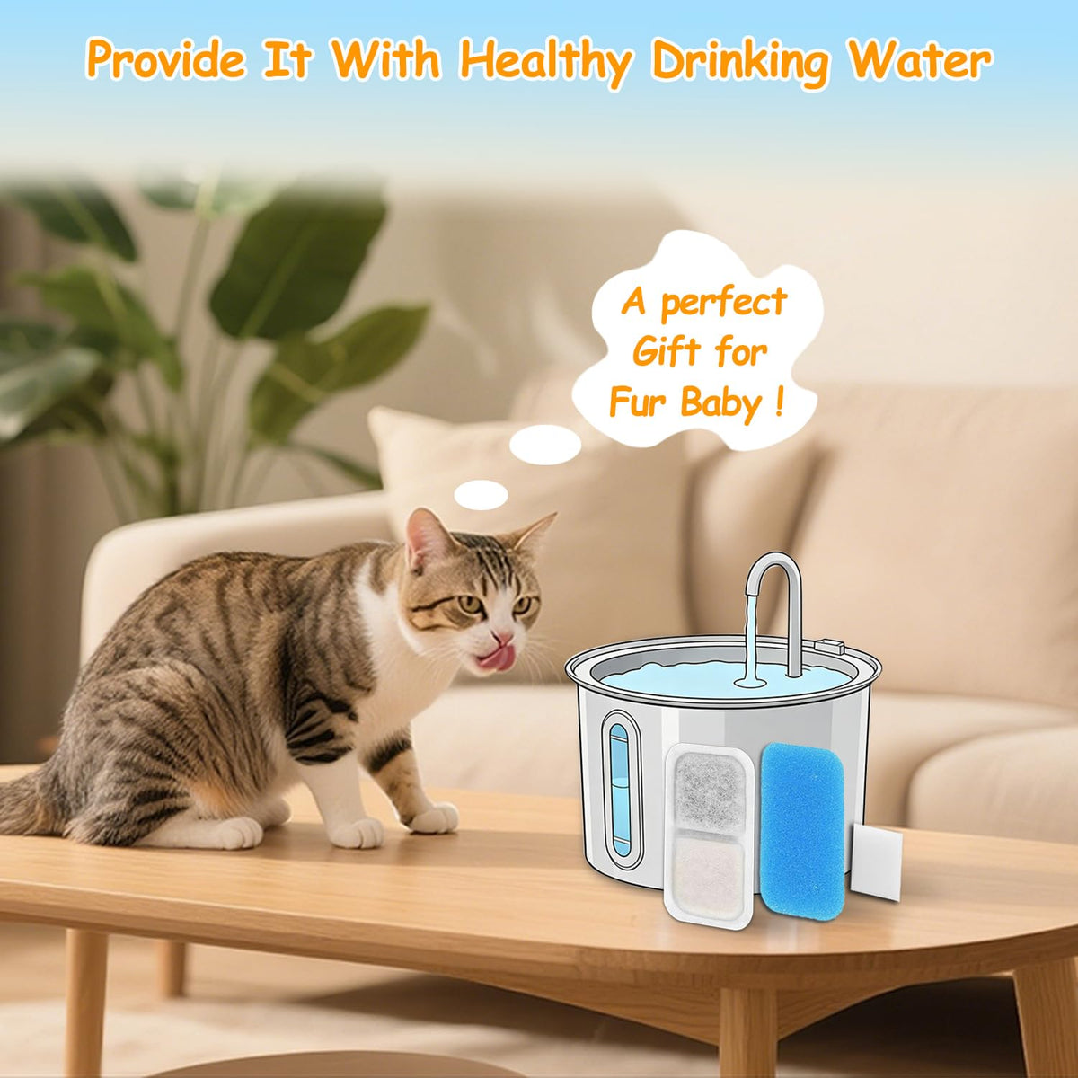 12 Set Cat Fountain Replacement Filters Compatible with oneisall PWF
