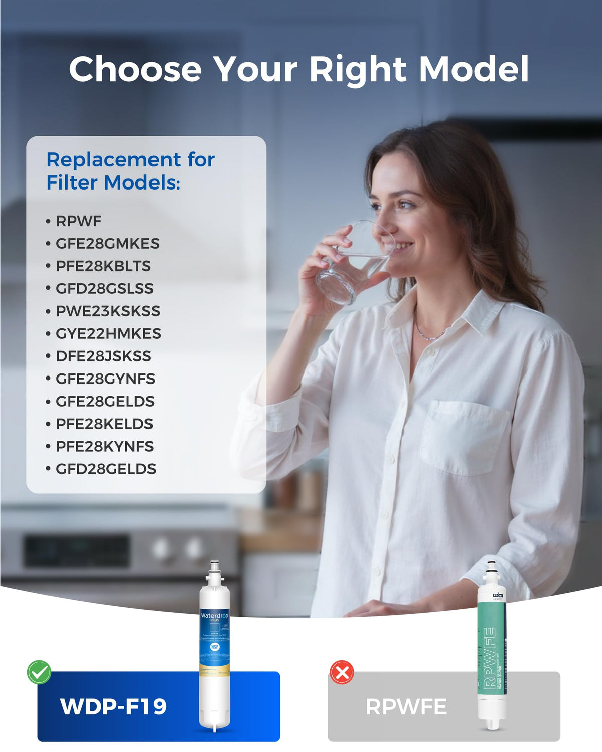 Plus WD F19 Refrigerator Water Filter Replacement for GE® RPWF
