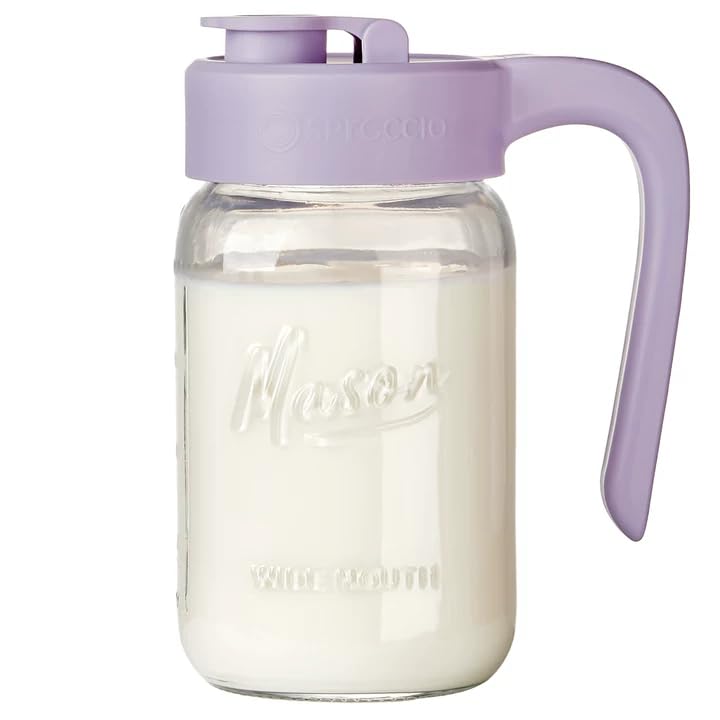 32 oz Glass Pitcher with Lid (Purple)