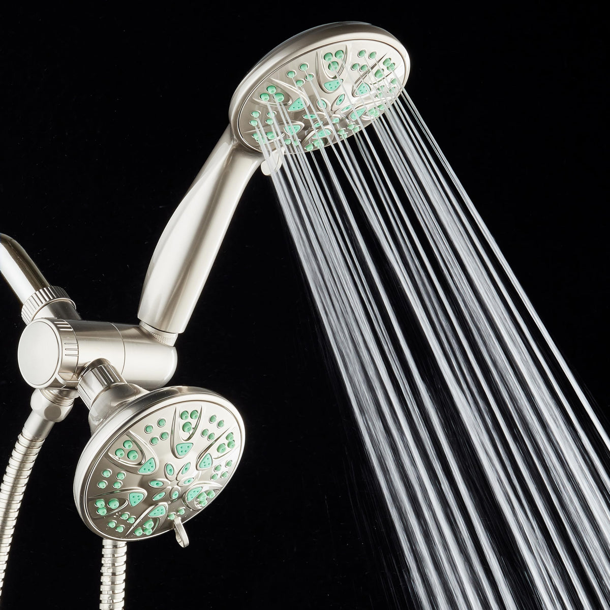 Antimicrobial (2.5 Gallons Per Minute / Satin Nickel / Coral Green Jets)