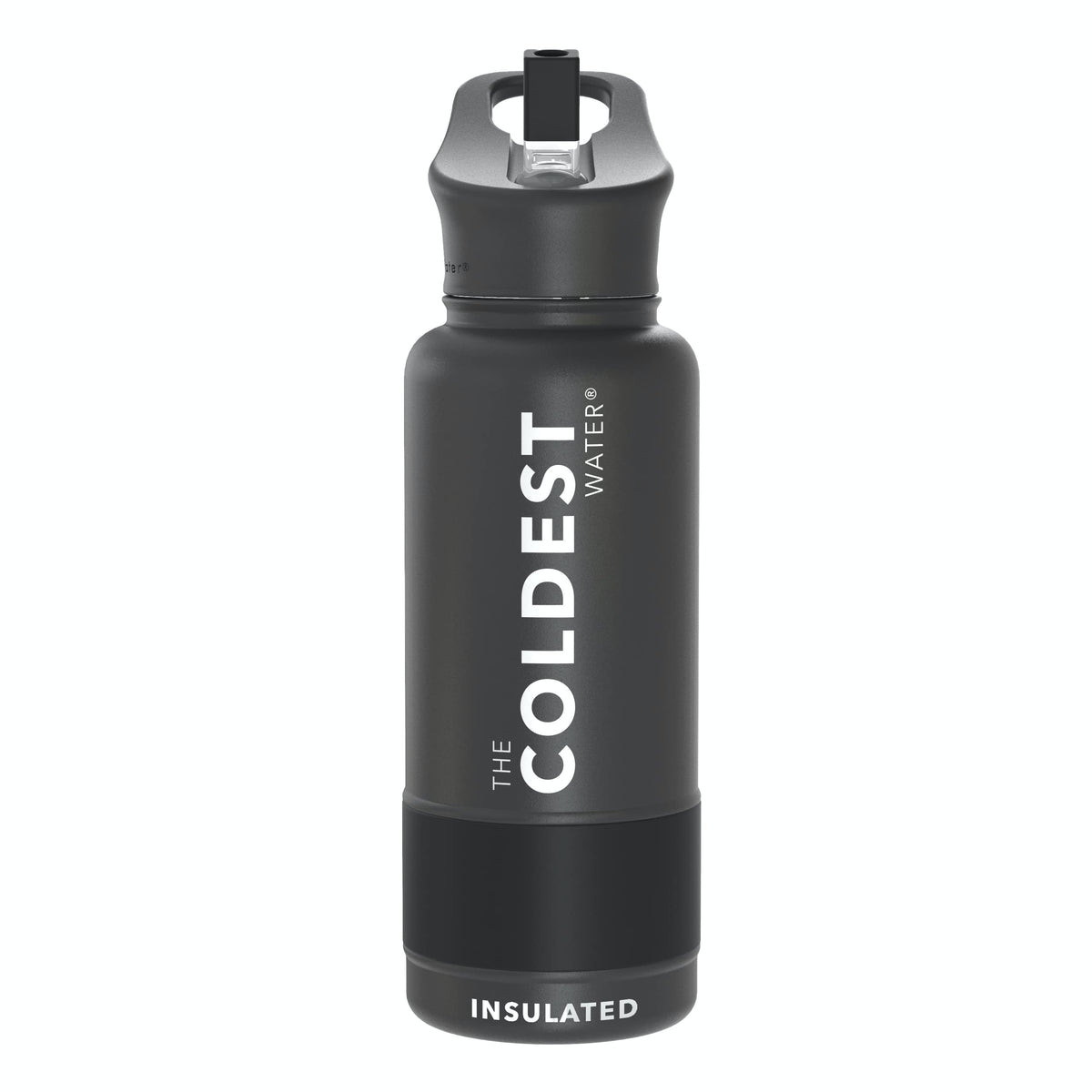 Coldest Insulated Water Bottle with Straw Lid (32 oz / Stealth Black)