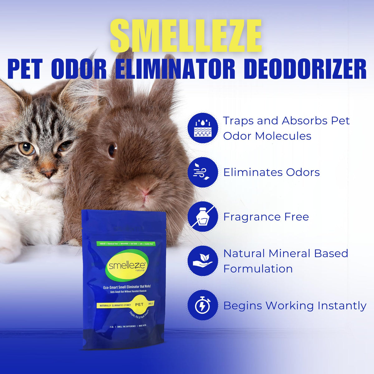 Natural Pet Odor Eliminator Deodorizer Granules (1 Ounce (Pack of 1))
