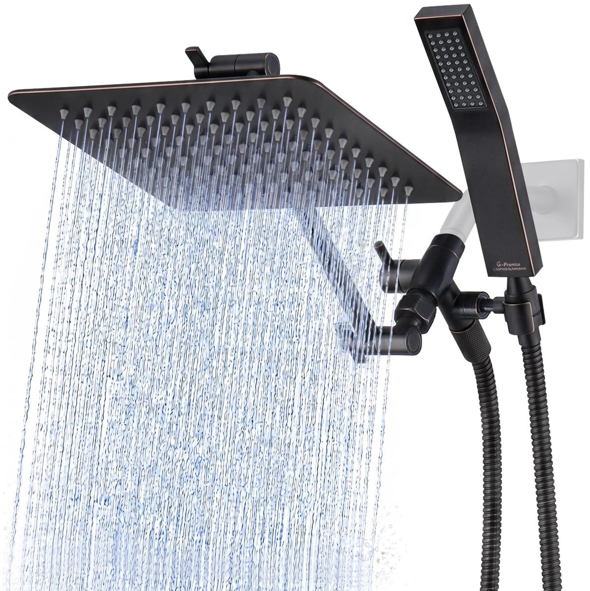 All Metal 8" Rain Shower Head with Handheld for Bathroom Upgrade (8 Inches / Oil Rubbed Bronze)