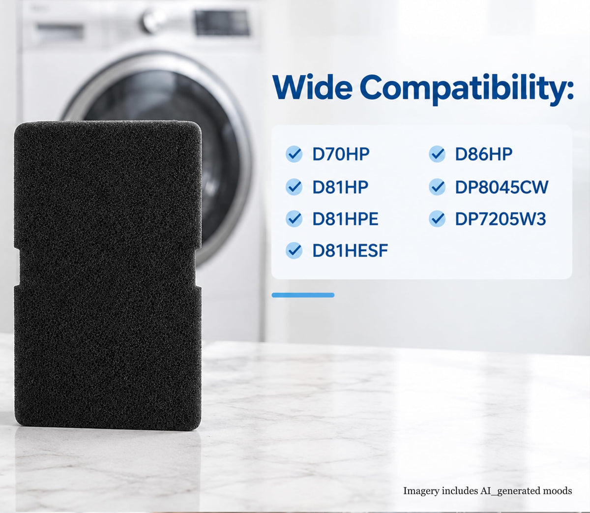 2964840100 2964840200 Dryer Sponge Foam Filter Compatible with Arcelik Backhoe DSX83410W DS7512PA DE8635RX Replacement Blomberg Grundig Tumble Dryer Evaporator Foam Filter Replacement Parts