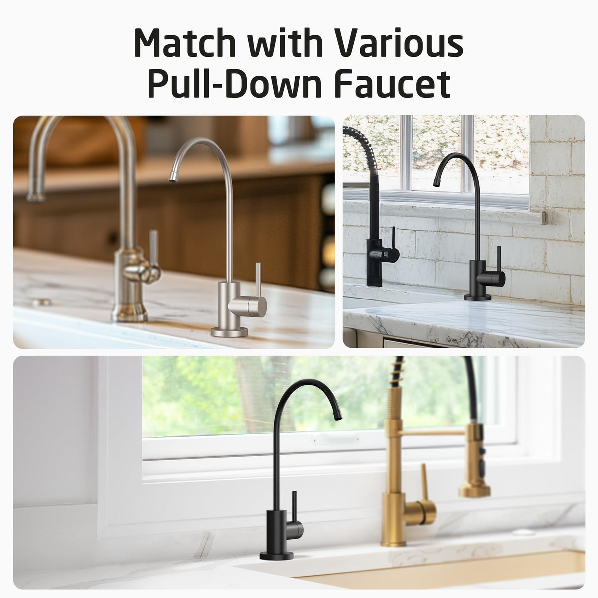 NSF Certified All Metal Drinking RO Water Faucet (Brushed Steel)