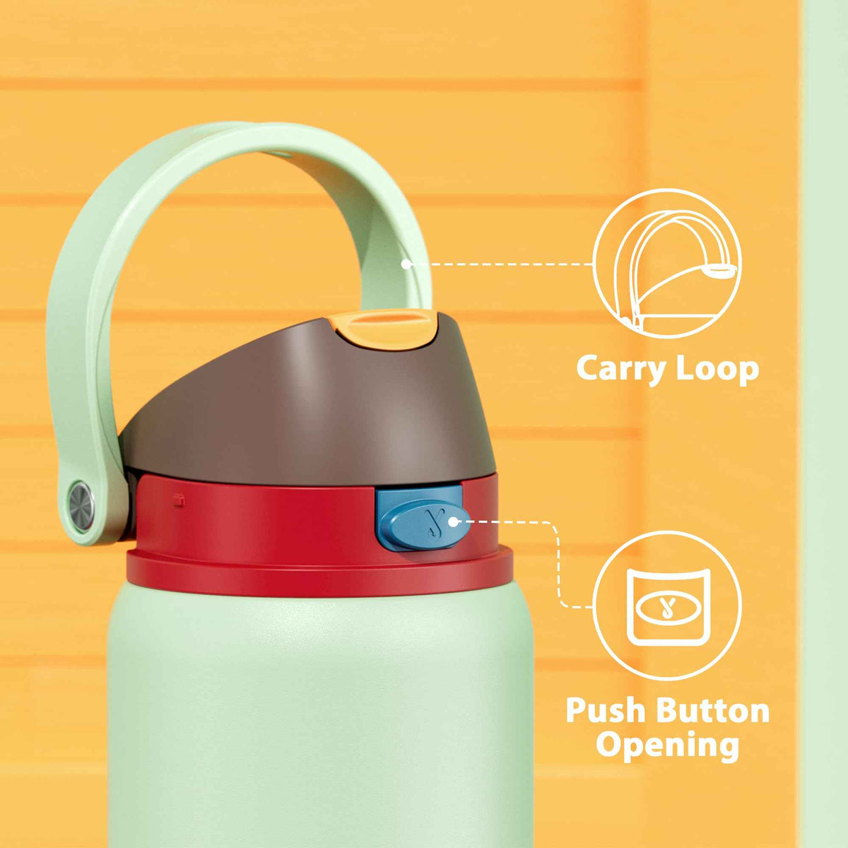 32 oz Insulated Stainless Steel Water Bottle with Straw for Gym (Boneyard / 32 Ounces)