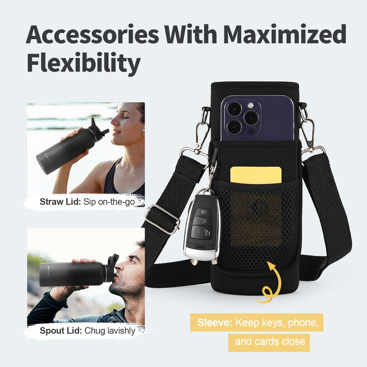 40 oz Insulated Water Bottle with Straw (Black/Grey Gradient / 40 Ounces)