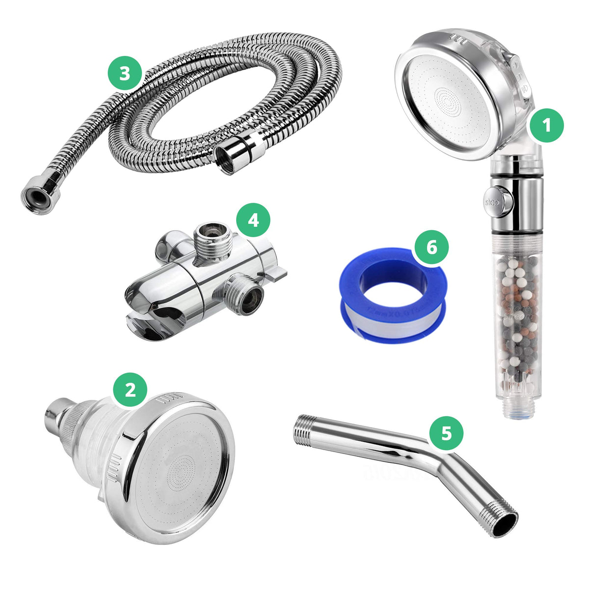 High Pressure Handheld Shower Head And Wall Showerhead Combo
