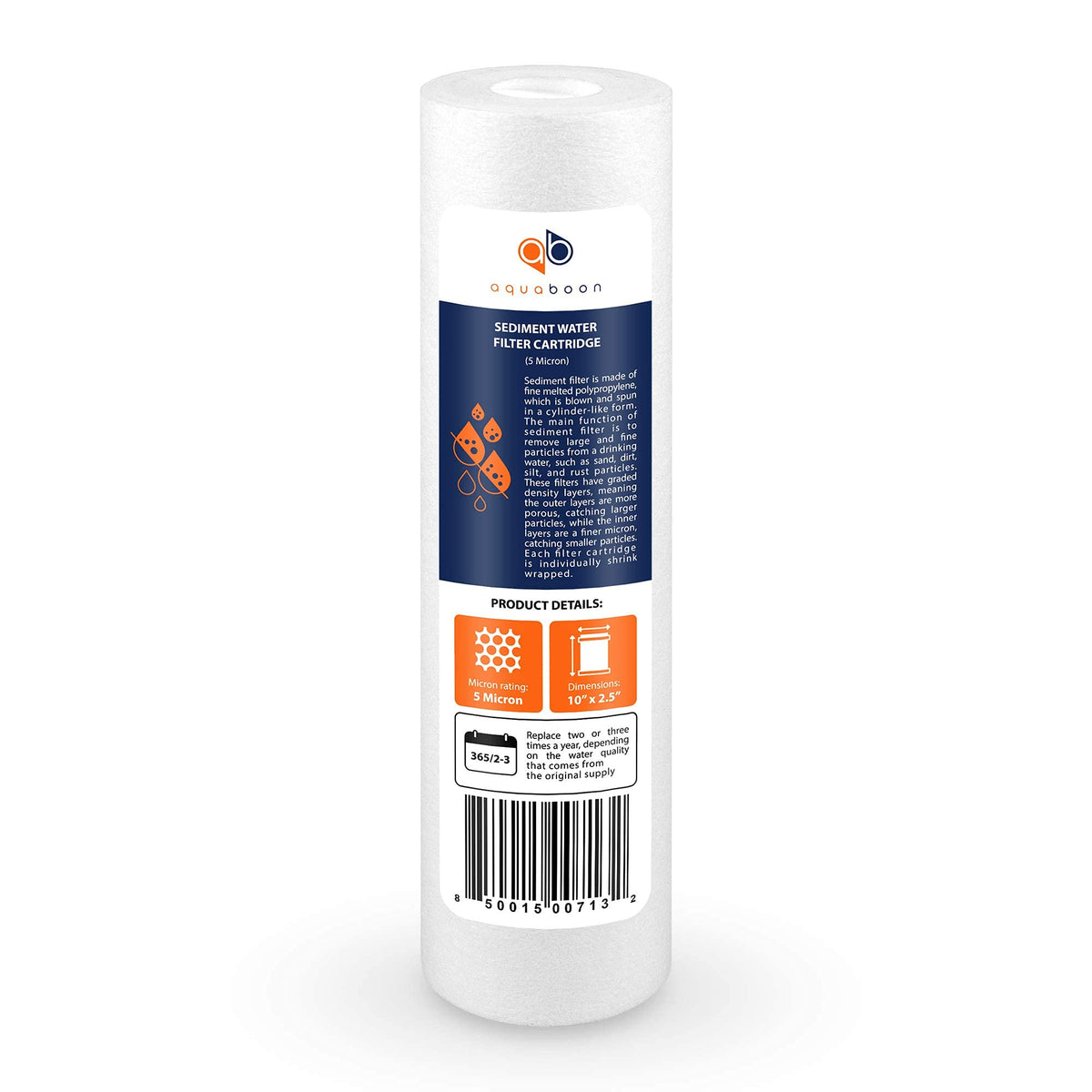 5 Micron 10 x 2.5 House Water Filters Cartridges (2 Count (Pack of 1))