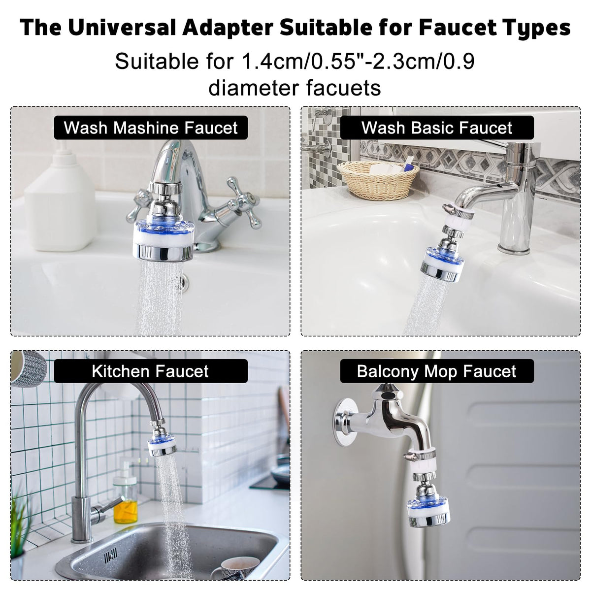 8 Pcs Sink Water Filter Faucet Set (A-8 Pcs)