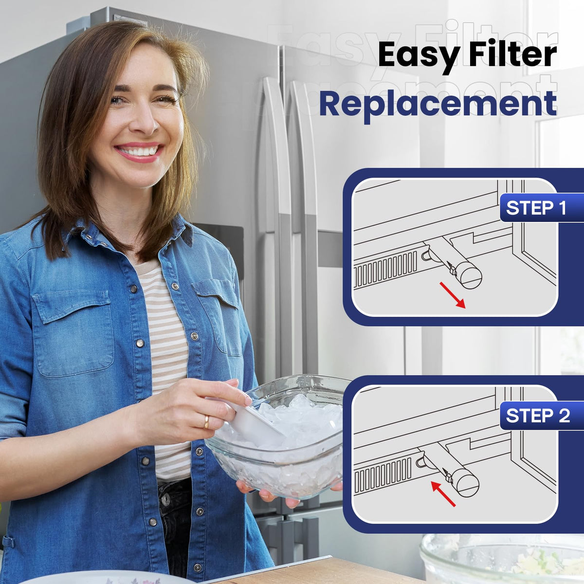 RFC6600A Refrigerator Water Filter Compatible with EDR3RXD1 (Chlorine Removal (Pro) / 2 Count (Pack of 1))
