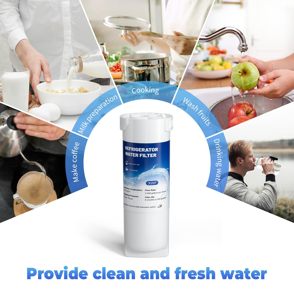XWF Water Filter Replacement Compatible with GE XWF Water Filter